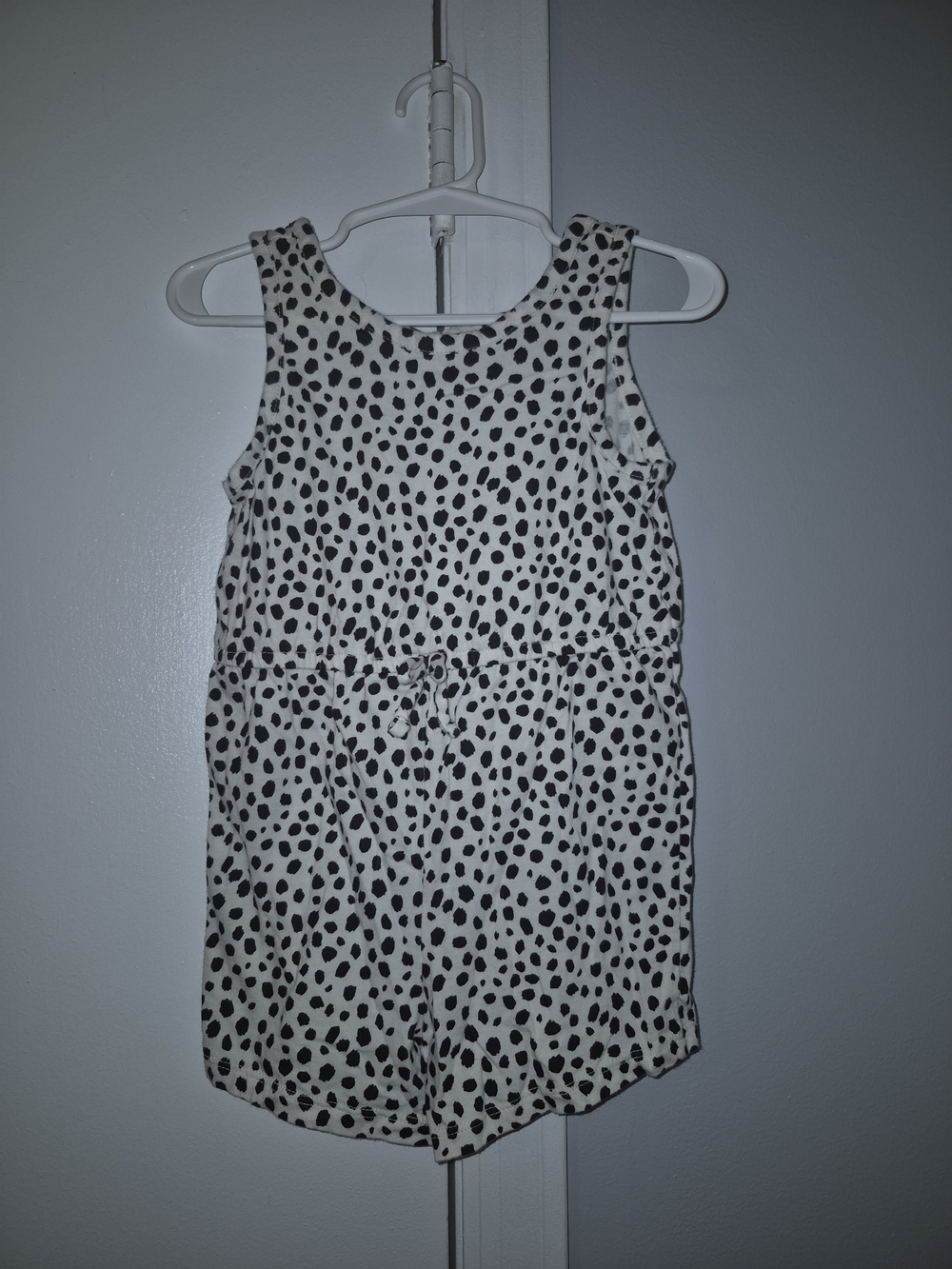 Old Navy White Sleeveless Romper with Black Spot Print 3T